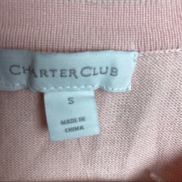 New small Charter Club pale pink cardigan sweater - Picture 3 of 7